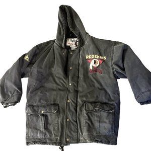 Vintage Washington Redskins Starter Apex one denim hooded quilted jacket 90's